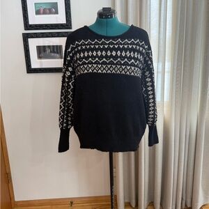 Knox Rose Black and Cream Patterned Sweater